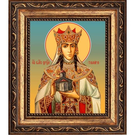Тамара Великая Святая благоверная царица Грузии. Икона на холсте.