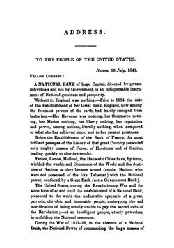 Proceedings of the Friends of a National Bank, at Their Public Meeting, Held in Boston, Fifteenth July, 1841 | Peter Paul Francis Degrand