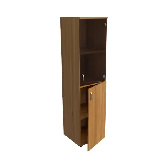 Шкаф узкий низкий стекло бронза ЛФ229 400х406х1610, орех