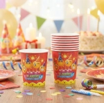 Стакан бумажный 0,2л в наборе 10 шт «С днем рождения! Смайлы»