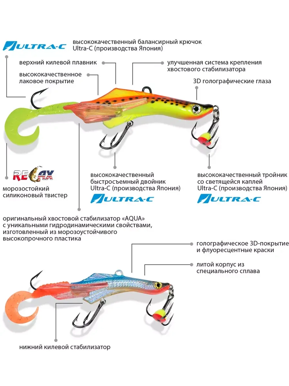 Балансир для рыбалки TRITON-5 58mm 2 штуки 11 г.