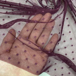 Сетка эластичная слива в горох 5 мм, цв. 2605