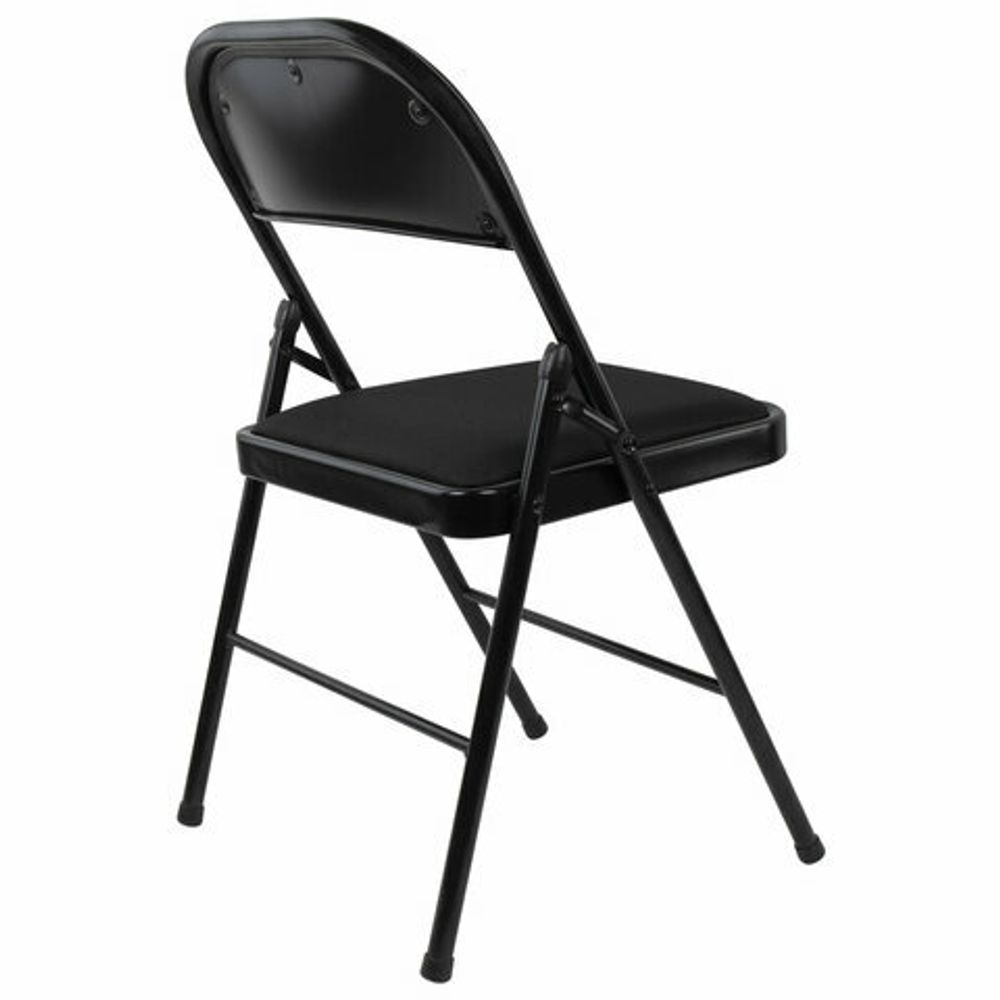 Стул складной BRABIX "Golf Plus CF-003 КОМФОРТ", чёрный каркас, чёрная ткань, 532889