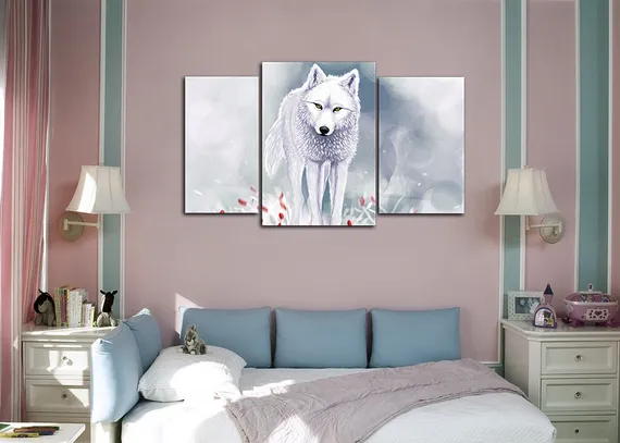 Модульная картина " Ручной волк"