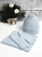 шапка снуд и варежки набор 3 в 1