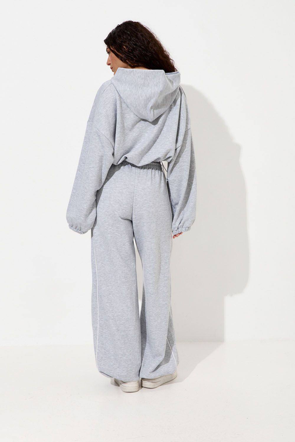 Худи укороченное "Âme Sirène" цвета серый меланж