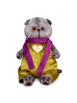 Мягкая игрушка Басик в бархатном комбинезоне 19 см