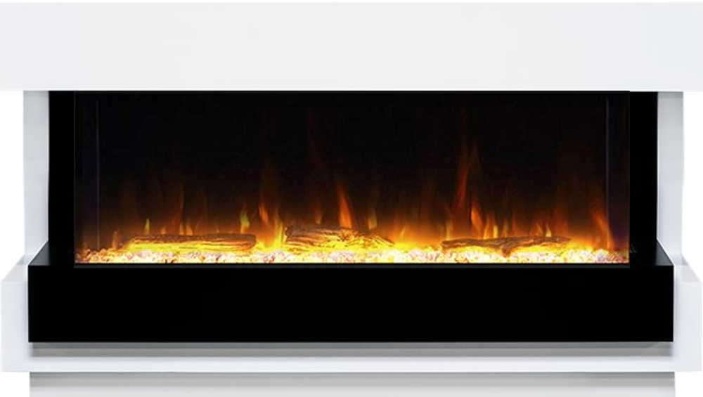 Каминокомплект Cube 50 - Белый с черным с очагом Astra 50 RF