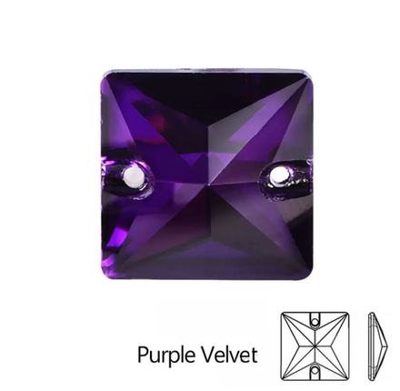 Стразы пришивные, Square, Purple Velvet, 277, 16mm, (72 ea/pkg), 5A+ (F2)