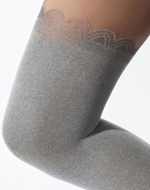 Оригинальные колготки с имитацией блестящих ботфорт (Размер: S-M-L) (Цвет: серый)