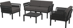 Комплект пластиковой мебели Siesta Contract Portofino Lounge, черный, темно-серый