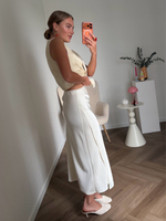 Юбка атласная миди молочный