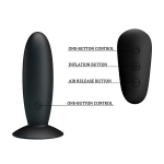 Черный анальный вибростимулятор 11см с пультом ДУ Mr.Play Remote Control Vibrating Plug BI-040045W-MR