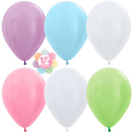 Шар (12""/30 см) Ассорти, перламутр, 50 шт. +