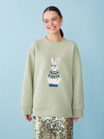 СВИТШОТ ЗАЙКА В СВИТЕРЕ PISTACHIO