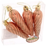 Ёлочные игрушки «Сосулька спиралька» 8,5см (набор 4шт), янтарь