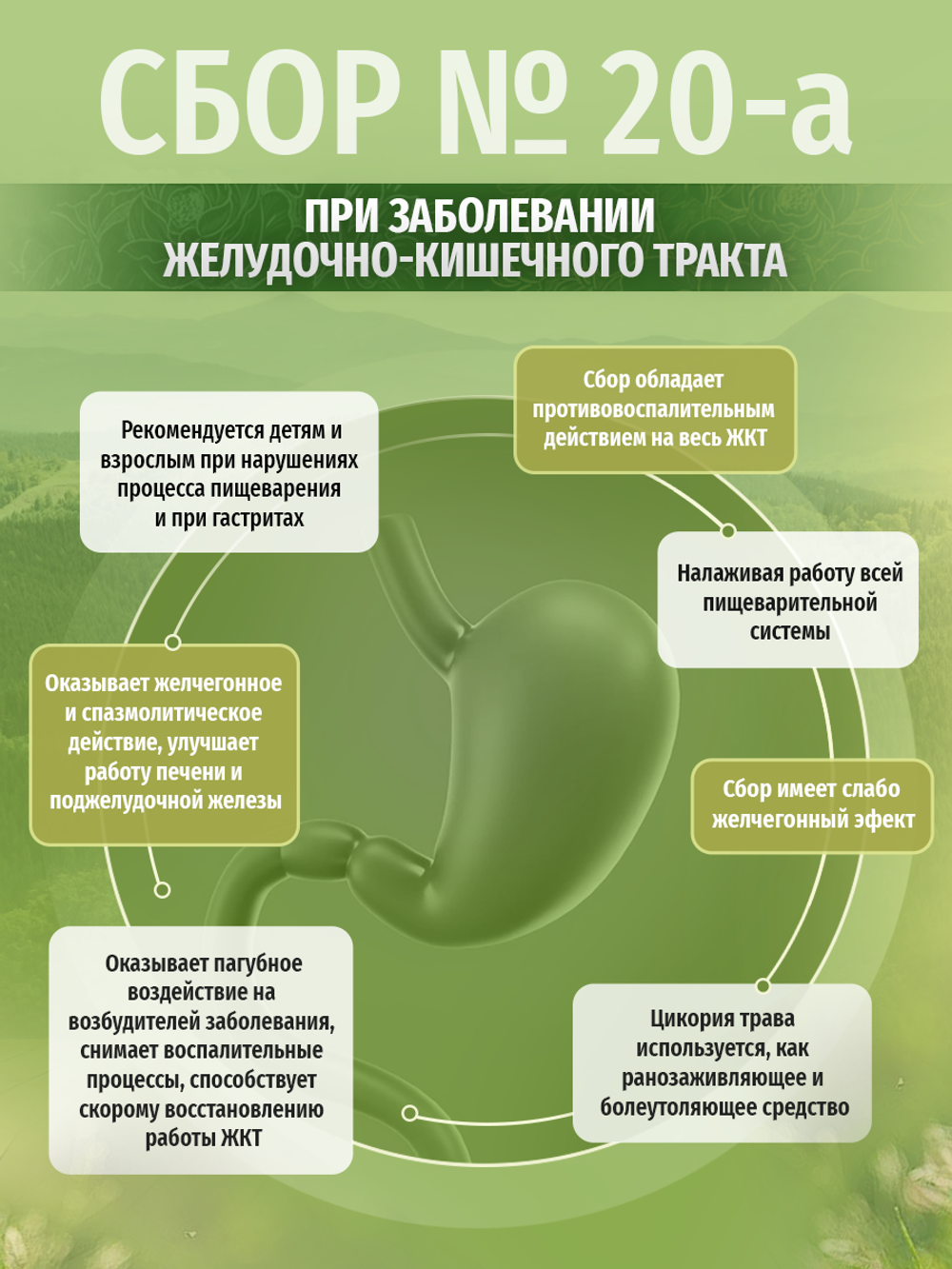 Сбор при заболевании желудочно-кишечного тракта № 20-а