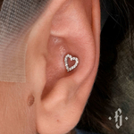 Накрутка "Crystal Heart" - Белое золото - White CZ