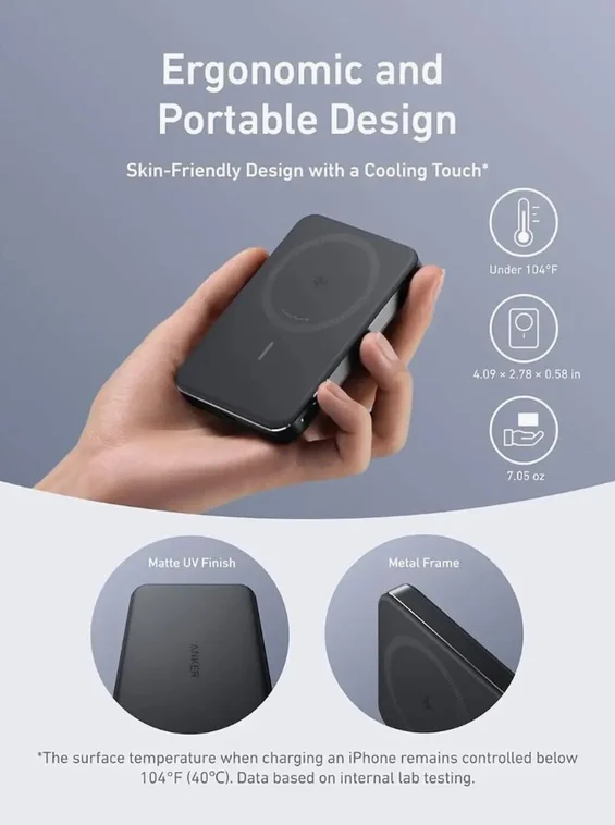 Внешний аккумулятор Anker MagGo Power Bank 10000 mAh A1664 черный УЦЕНКА