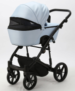 Детская коляска Adamex Mobi Deluxe 2 в 1 M-SD03 (ГОЛУБАЯ+ГОЛУБАЯ ПЕРЛ.КОЖА)