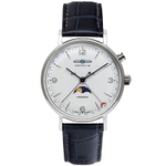 ZEPPELIN Hindenburg Collection Quartz Movement Unisex Watch White Dial Stainless Steel Case Leather Strap