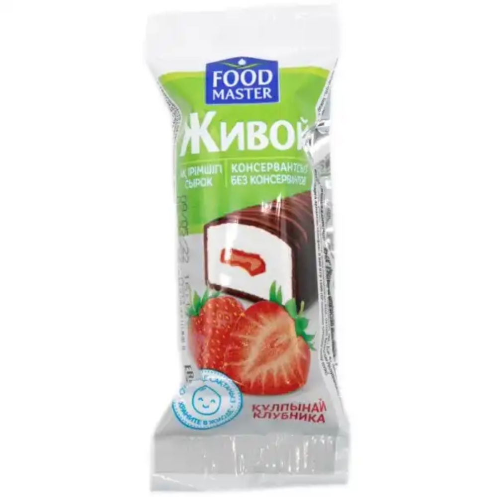 Сырок глазированный Food Master Живой клубника 15% 36 гр