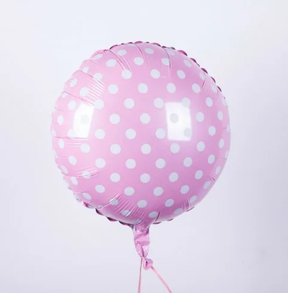F Шар Круг Горох (Розовый) 18" / 46 см (БГ-15) 