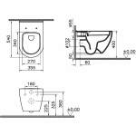 Унитаз Vitra Mia Round 9873B003-7201 безободковый с инсталляцией, с крышкой микролифт, кнопка хром
