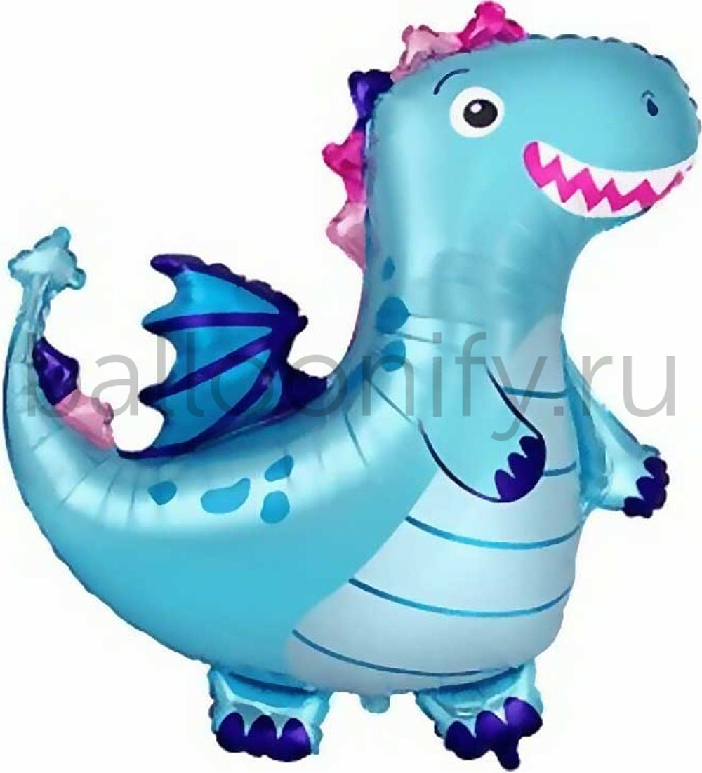 Шар (36''/91 см) Фигура, Дракон, Голубой, 1 шт.