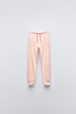 ZARA ПИЖАМА В РУБЧИК С ЛЕНТАМИ, РОЗОВЫЙ