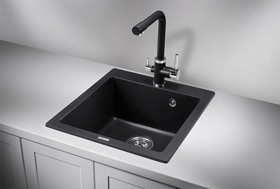Granula 4651, ЧЁРНЫЙ, кухонная мойка, кварц