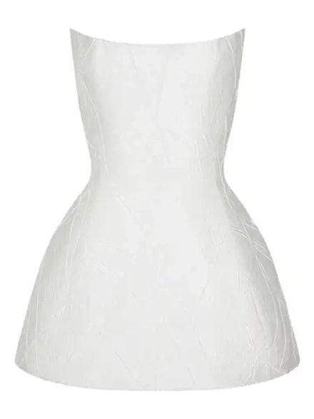 Платье корсет с баской из жатки