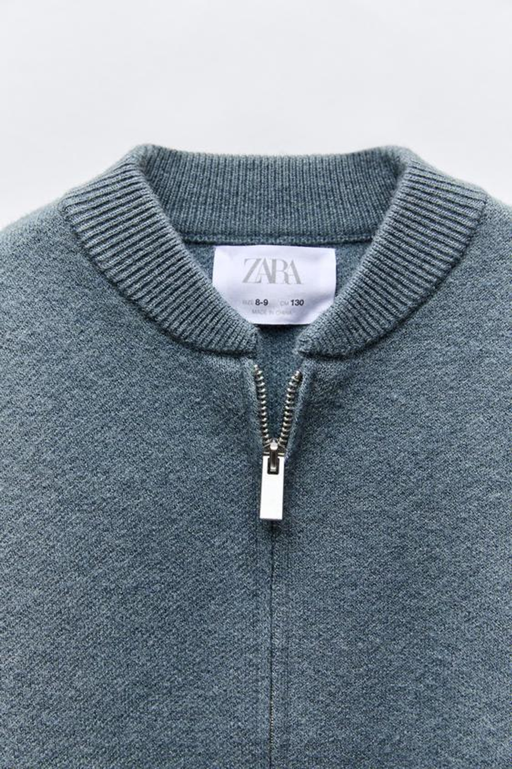 ZARA КАРДИГАН С МОЛНИЕЙ, СТАЛЬНОЙ СИНИЙ