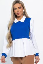 Блуза Жозетта (василько-белая) Б14840-3М LT Collection