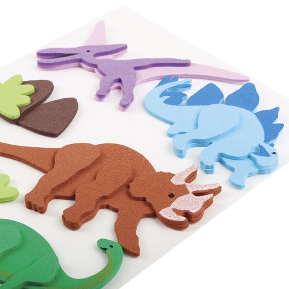 Наклейки из EVA "Динозавры", 9 шт., ассорти, ОСТРОВ СОКРОВИЩ, 661469