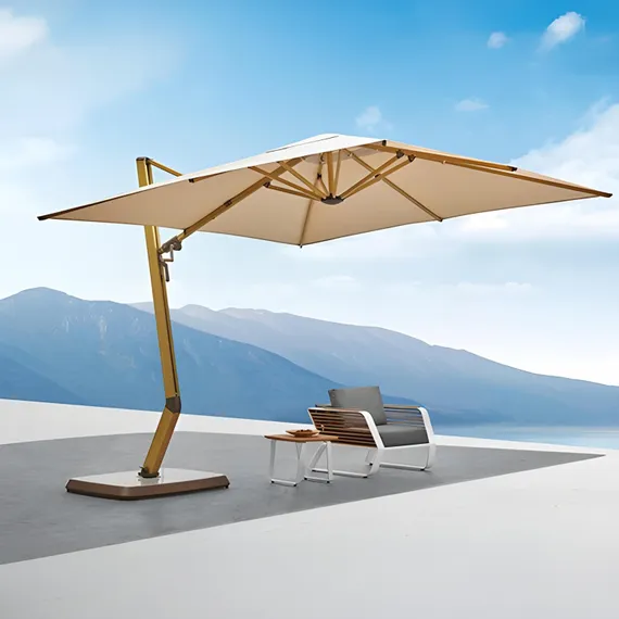 Зонт профессиональный Wing 3х3 м, тик, тортора. База и светильник в комплекте