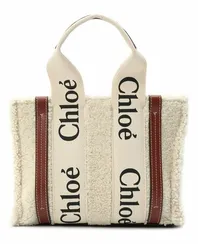 Сумка-тоут Chloé Woody Mini бежевый