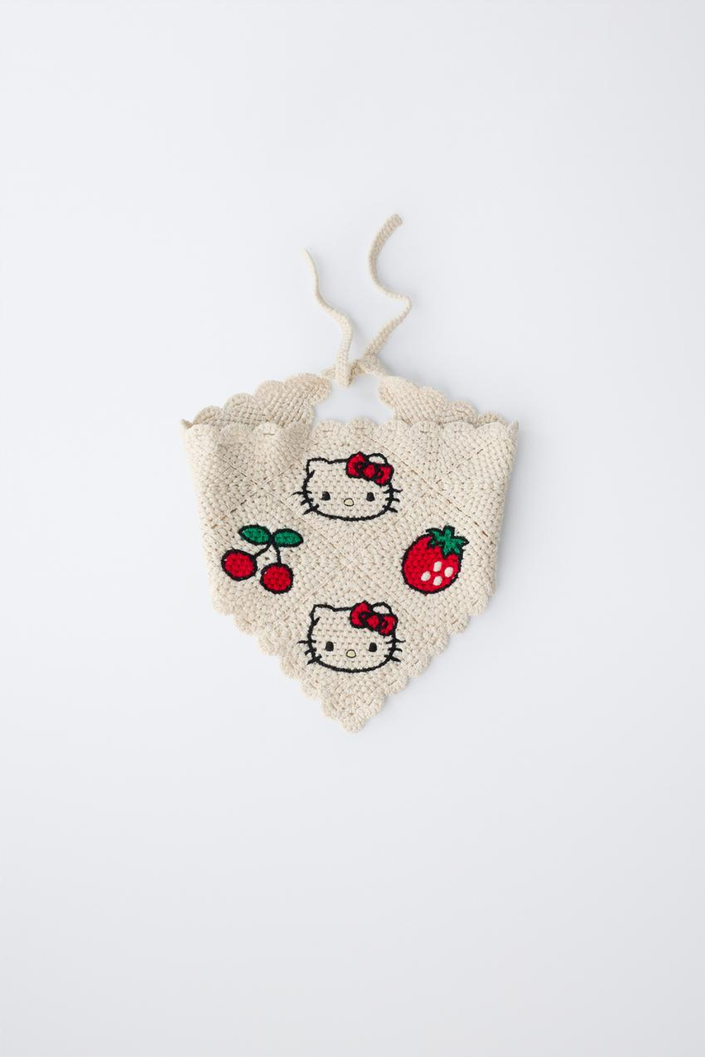 ZARA БАНДАНА КРЮЧКОМ HELLO KITTY © SANRIO, ЭКРЮ