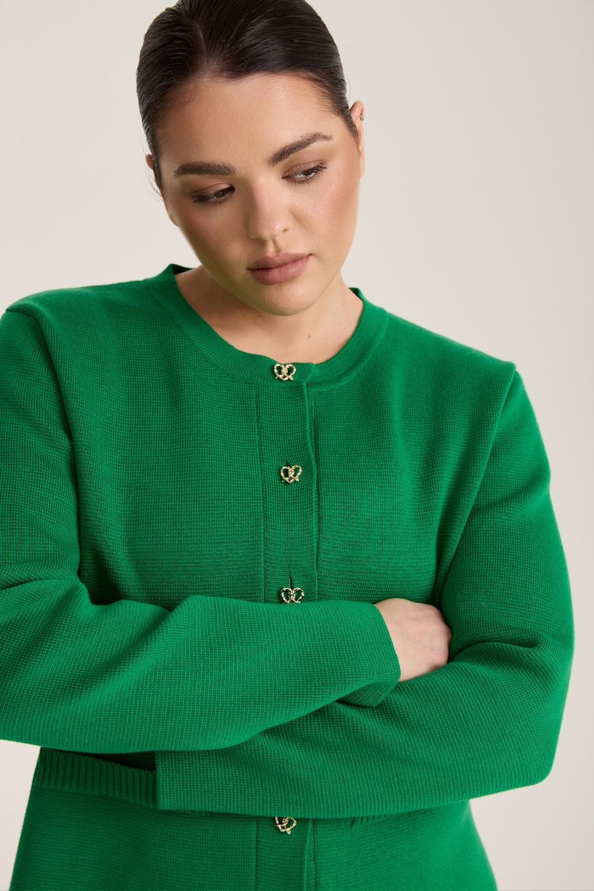 Жакет вязаный, зеленый