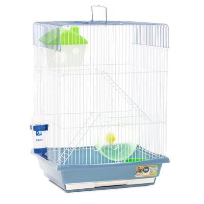 Клетка YD435 для мелких животных, эмаль, сине-серая, 340*280*475мм                              , Triol