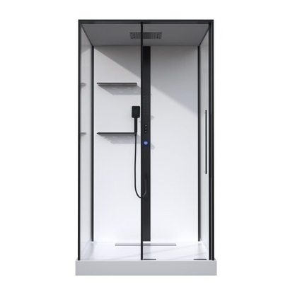 Душевая кабина Black&White Galaxy 115х90 см G8038 черный профиль, стекло прозрачное