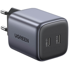 Сетевое зарядное устройство UGREEN CD294 Nexode 45W USB-C+USB-C PD GaN Fast Charger (90573) серый