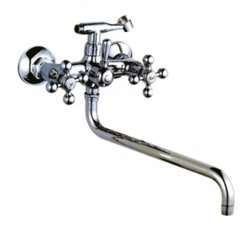 Смеситель для ванны и раковины 1/2 кер L2619 Ledeme КРЕСТ лит нос, силумин