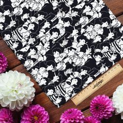 Ткань бифлекс чёрно-белые фигурки людей