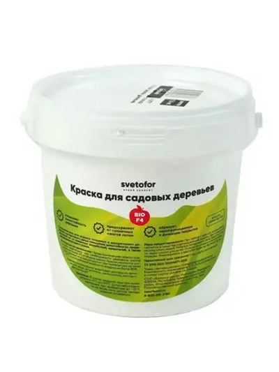 Краска побелка для садовых деревьев Svetofor F4 Белая (3 кг)