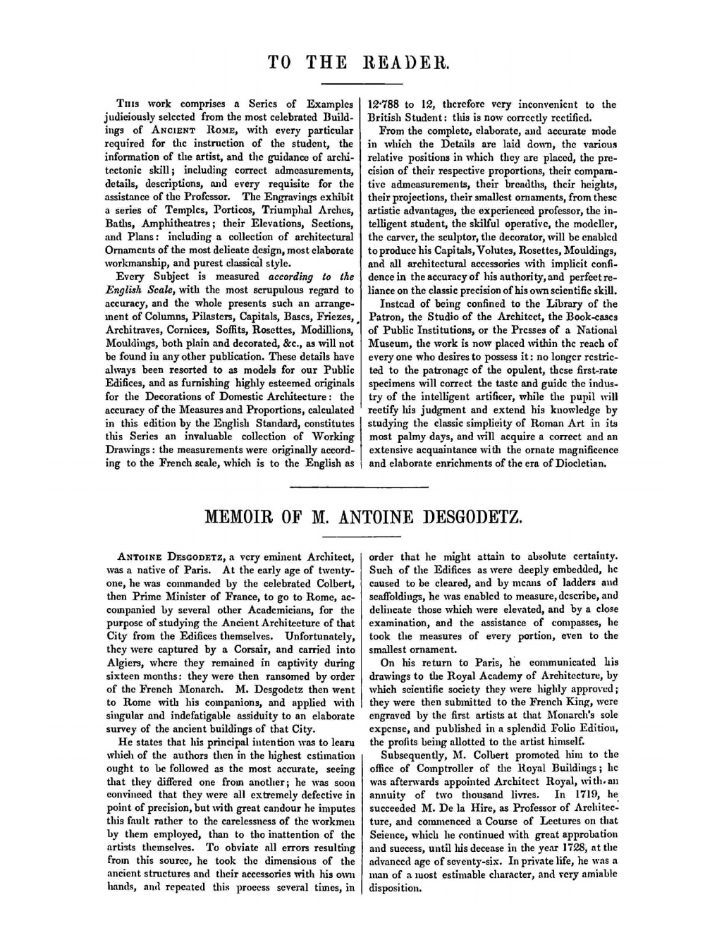 Rome in its ancient grandeur. displayed in a series of engravings presenting the architectural antiquities of the imperial city | Antoine Babuty Desgodets