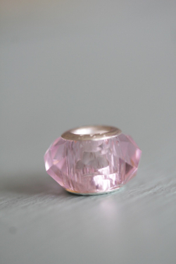 Бусина типа Пандора (Pandora) граненая розовая