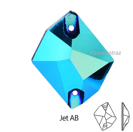 Стразы пришивные, Cosmic, Black Jet AB, 280 AB, 21*27mm, (24 ea/pkg), 5A+, (F2)