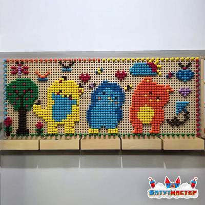 Детская интерактивная стена «Цветные истории», с мозаикой для составления рисунков