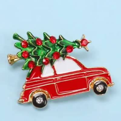 Брошь новогодняя «Best Podarok - Красный Жигули», 2.6*3,2см